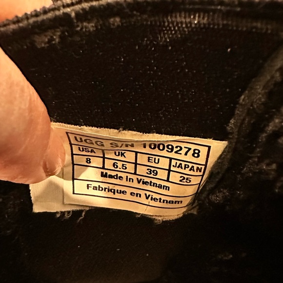 UGG Australia Glen Black Leather Wedge Biker Boots Size 8 - Picture 7 of 7